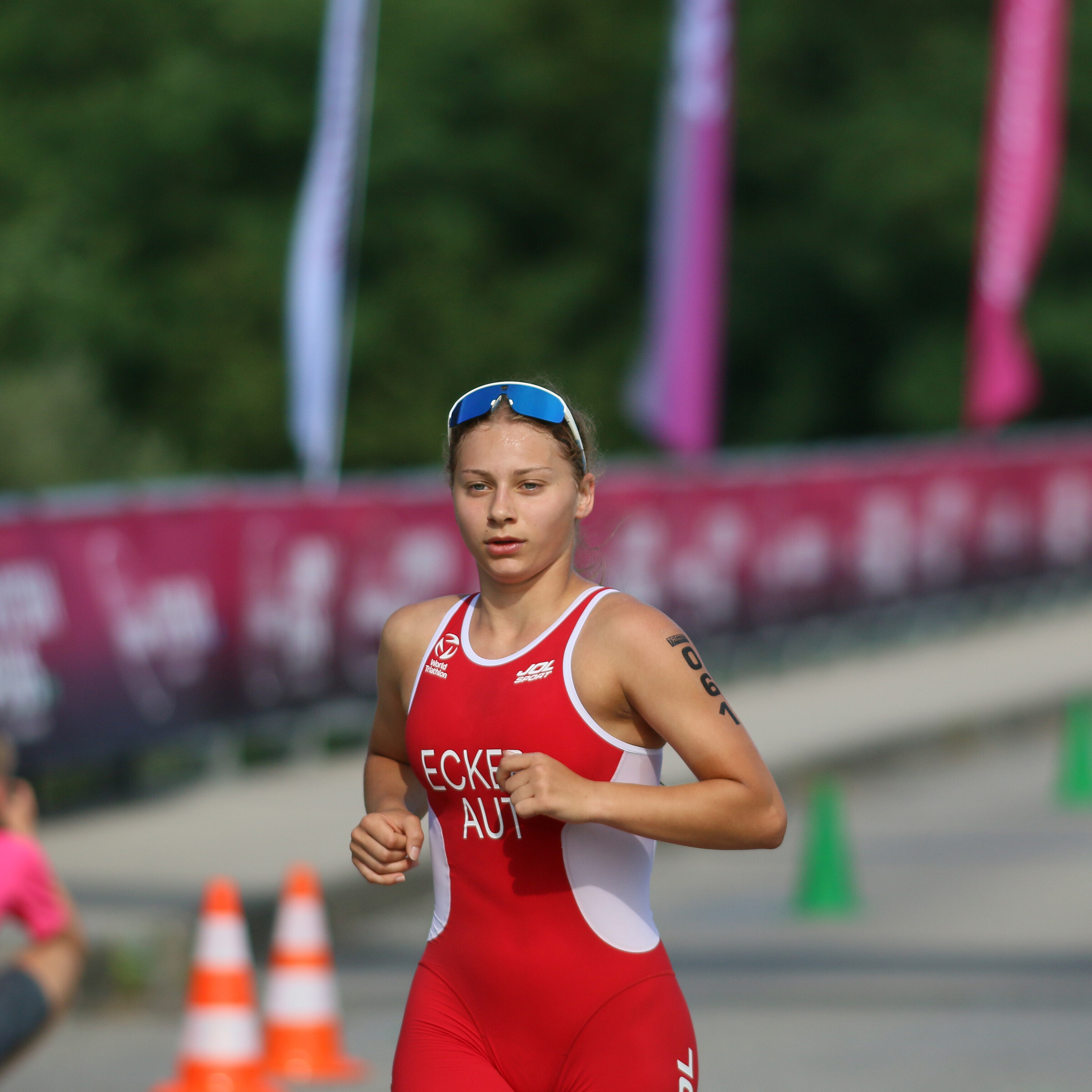 Bettina Ecker auf der Laufstrecke